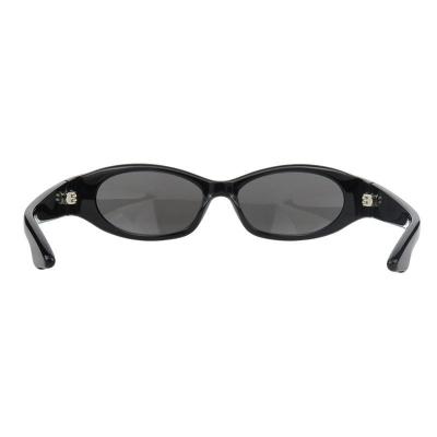 A11042 black oval acetate sunglasses