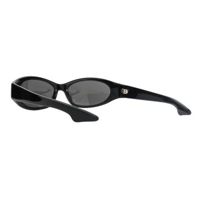 A11042 black oval acetate sunglasses