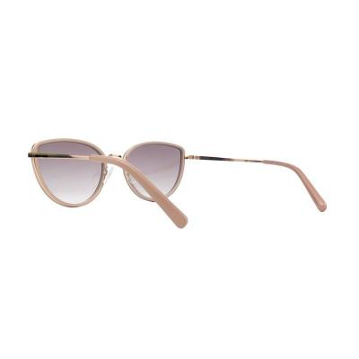 H10438 beige with rose gold cat eye mixed-material sunglasses