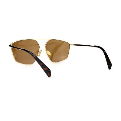 M10879 tortoise geometric metal sunglasses