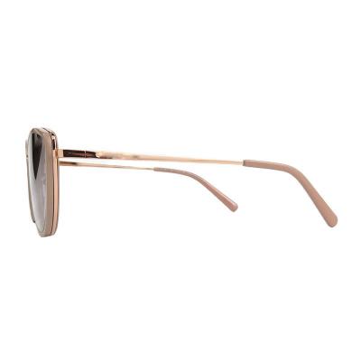 H10438 beige with rose gold cat eye mixed-material sunglasses