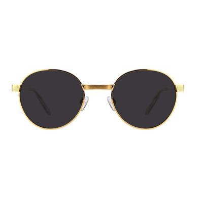 M10885 gold round metal sunglasses