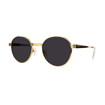 M10885 gold round metal sunglasses
