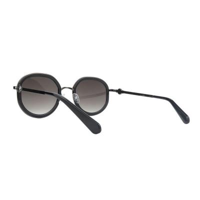 H10448 black round mixed-material sunglasses