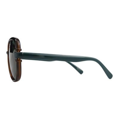 H10442 tortoiseshell brown aviator mixed-material sunglasses