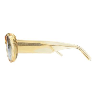 A11021 crystal champagne shield acetate sunglasses