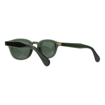 A11040 olive green round acetate sunglasses