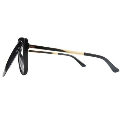 H10446 black cat eye mixed-material sunglasses