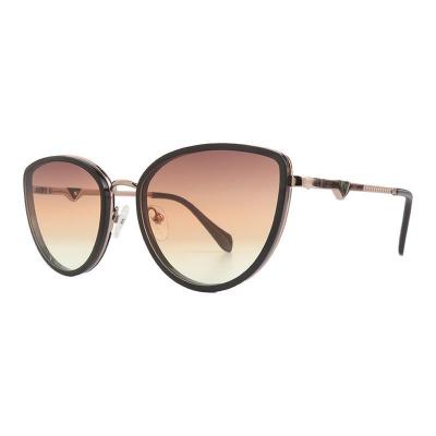 H10437 black/gold cat eye mixed-material sunglasses