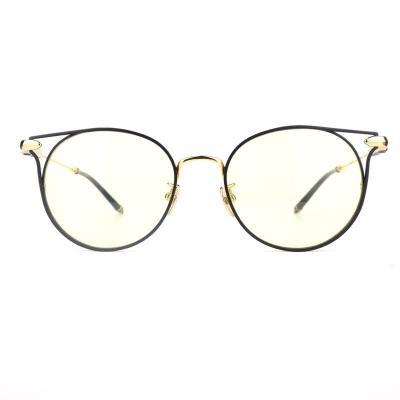 M10890 black with gold accents round metal sunglasses