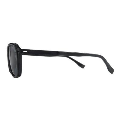 H10444 black square mixed-material sunglasses