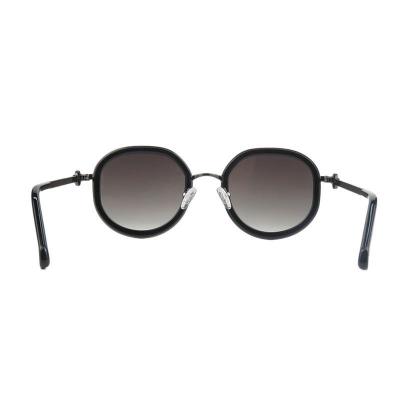 H10448 black round mixed-material sunglasses