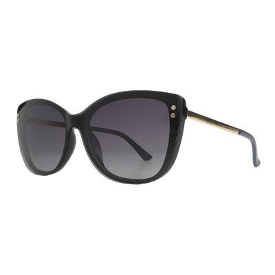 H10446 black cat eye mixed-material sunglasses