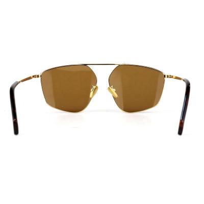 M10879 tortoise geometric metal sunglasses