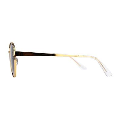M10885 gold round metal sunglasses