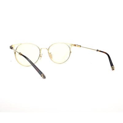 M10890 black with gold accents round metal sunglasses