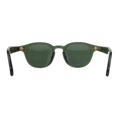 A11040 olive green round acetate sunglasses