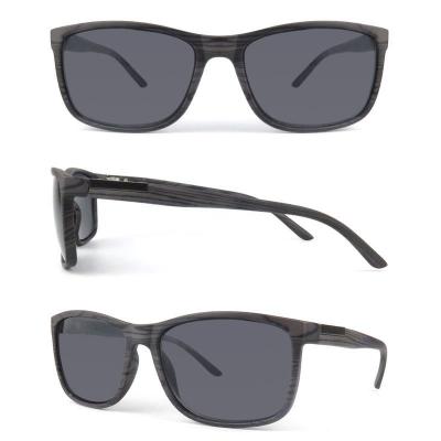 P10541 charcoal gray with wood grain texture wayfarer pc/tr90 sunglasses