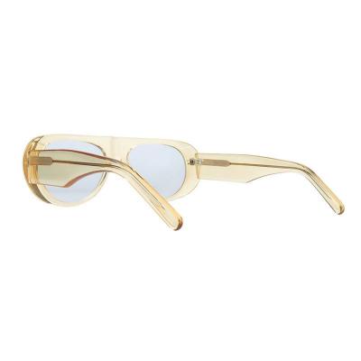 A11021 crystal champagne shield acetate sunglasses