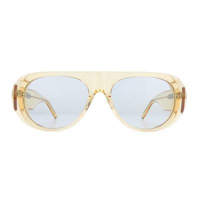 A11021 crystal champagne shield acetate sunglasses