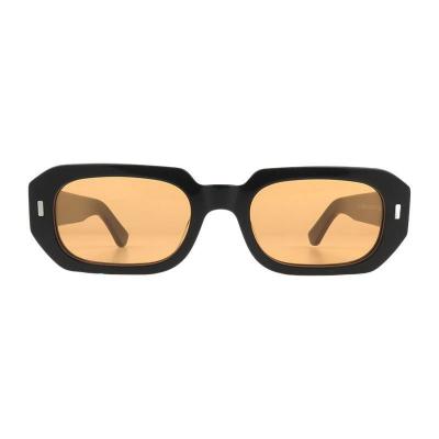 A11025 black geometric acetate sunglasses