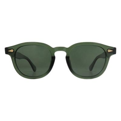 A11040 olive green round acetate sunglasses