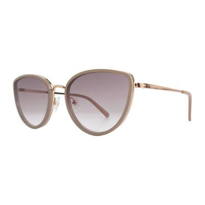 H10438 beige with rose gold cat eye mixed-material sunglasses