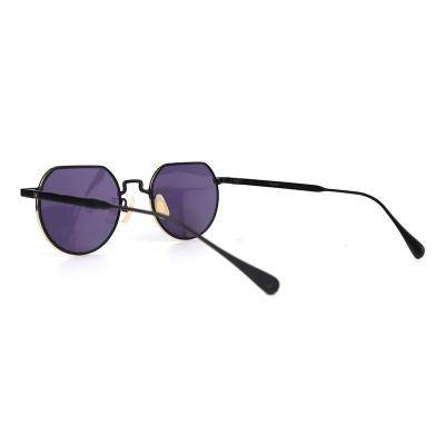 M10896 black geometric metal sunglasses