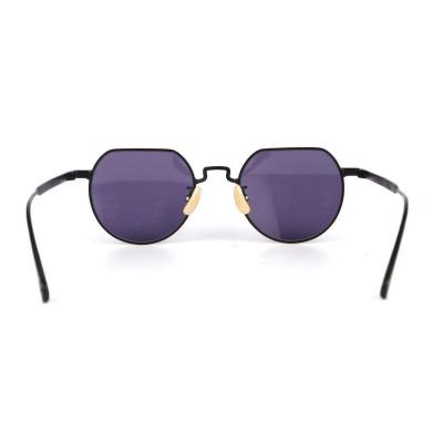 M10896 black geometric metal sunglasses