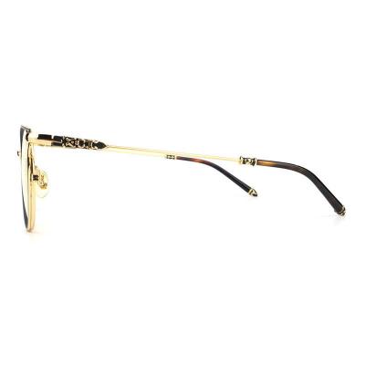 M10890 black with gold accents round metal sunglasses