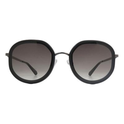 H10448 black round mixed-material sunglasses