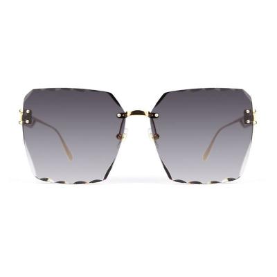 M10886 gold geometric metal sunglasses