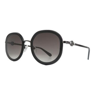 H10448 black round mixed-material sunglasses