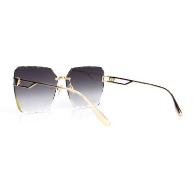 M10886 gold geometric metal sunglasses