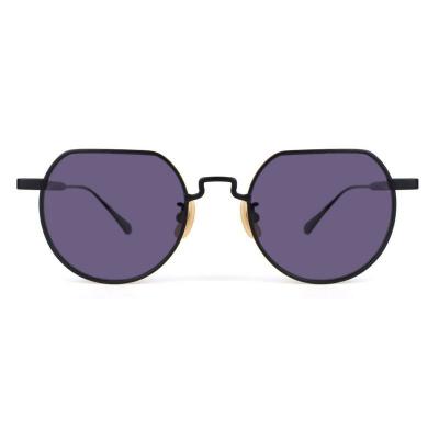 M10896 black geometric metal sunglasses