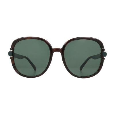 H10442 tortoiseshell brown aviator mixed-material sunglasses