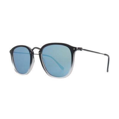 H10445 black gradient / clear fade round mixed-material sunglasses