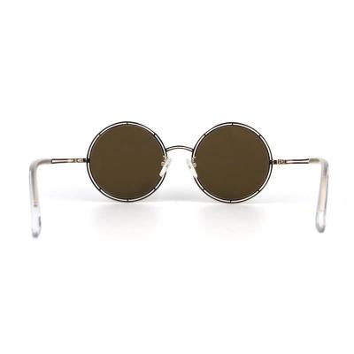 M10893 gold round metal sunglasses