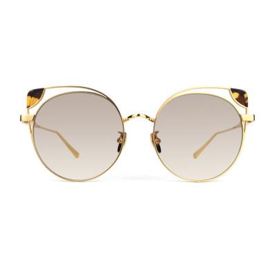 M10892 gold with tortoise shell accents cat eye metal sunglasses
