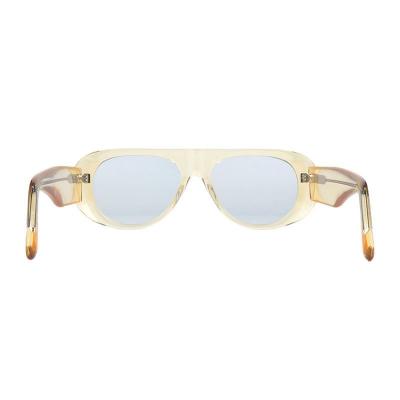 A11021 crystal champagne shield acetate sunglasses