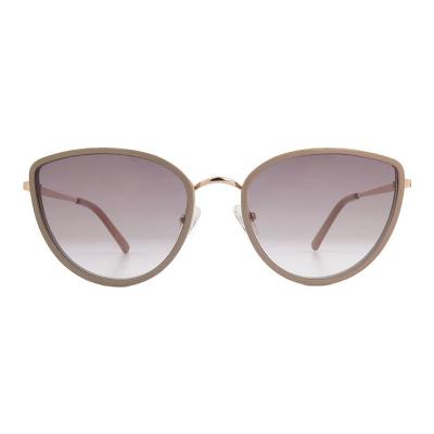 H10438 beige with rose gold cat eye mixed-material sunglasses