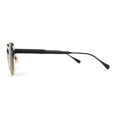 M10896 black geometric metal sunglasses