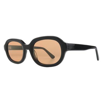 A11023 black oval acetate sunglasses