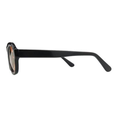A11023 black oval acetate sunglasses