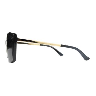 H10446 black cat eye mixed-material sunglasses