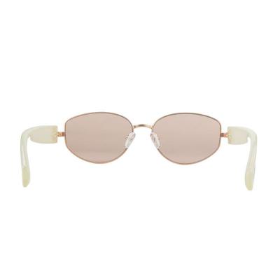 H10456 rose gold oval mixed-material sunglasses
