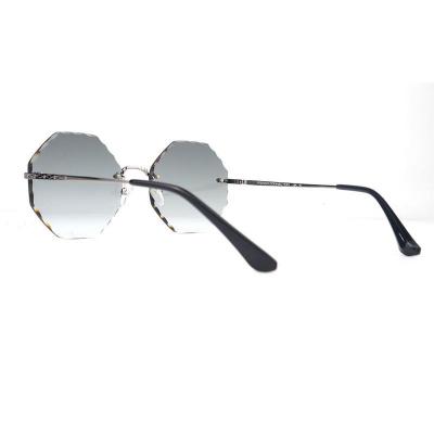 M10936 silver geometric metal sunglasses