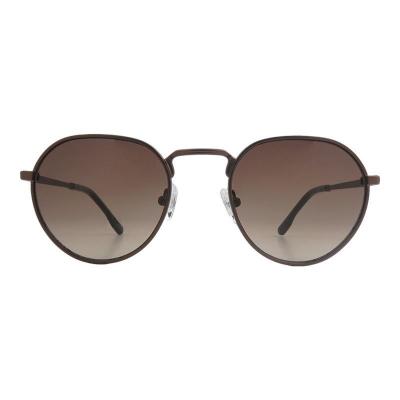 H10457 brown round mixed-material sunglasses