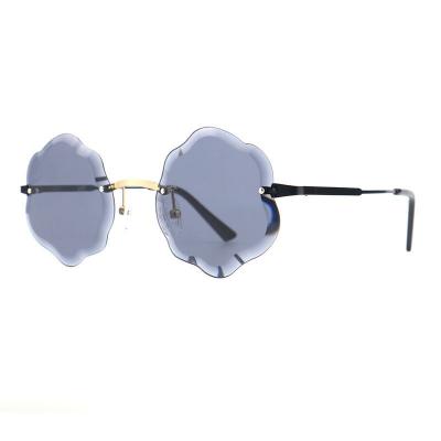 M10906 gold geometric metal sunglasses