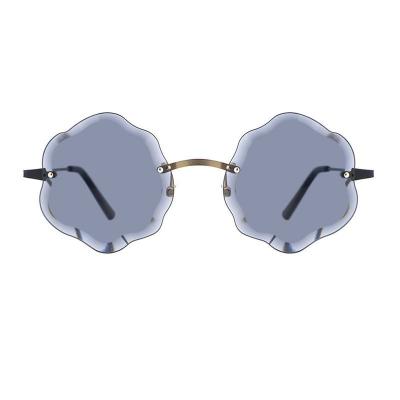 M10906 gold geometric metal sunglasses
